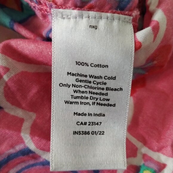 Talbots Cotton Button Front Shirt Mod Floral Size Large - Picture 4 of 8